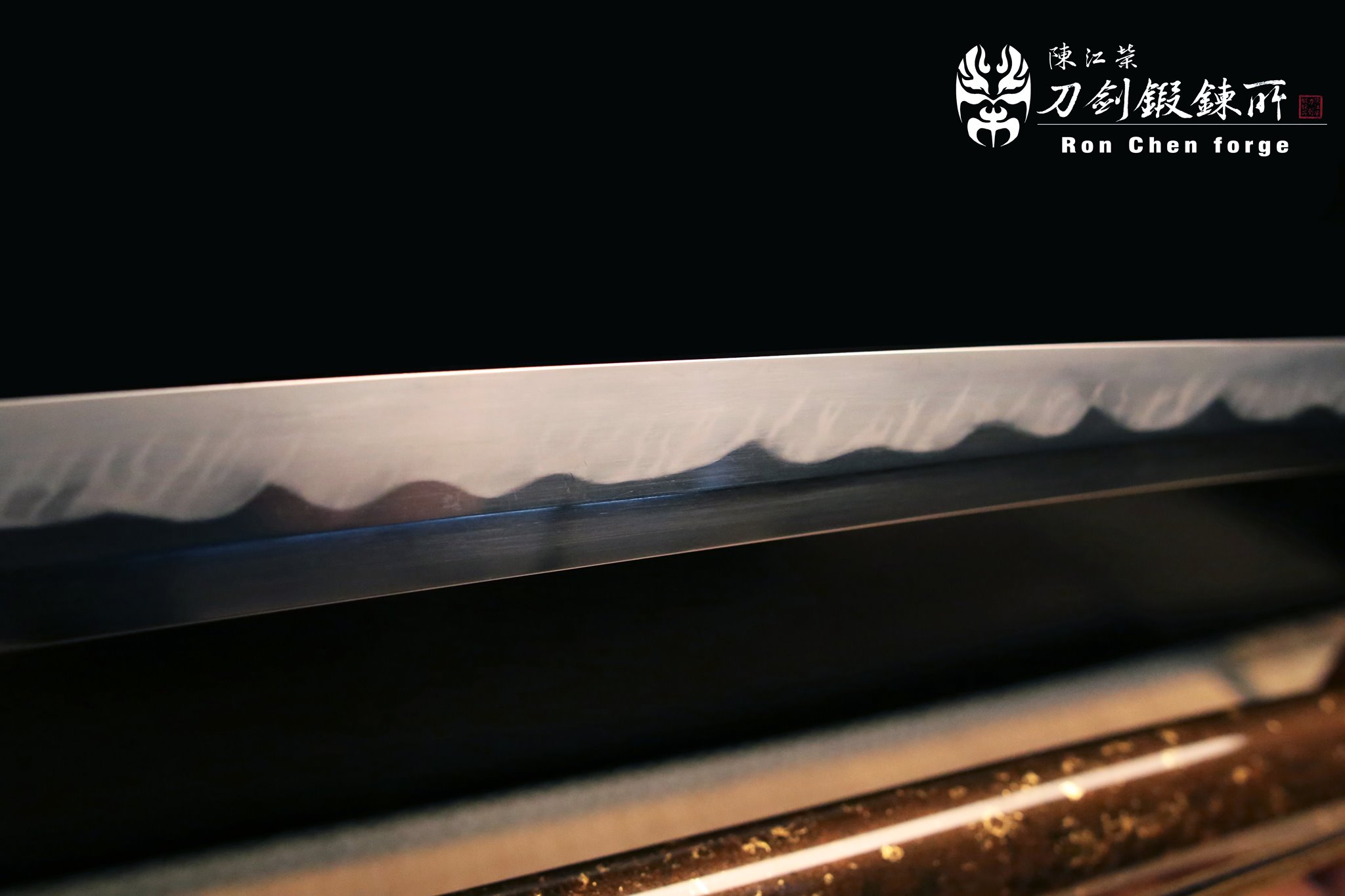 a close up of a sword